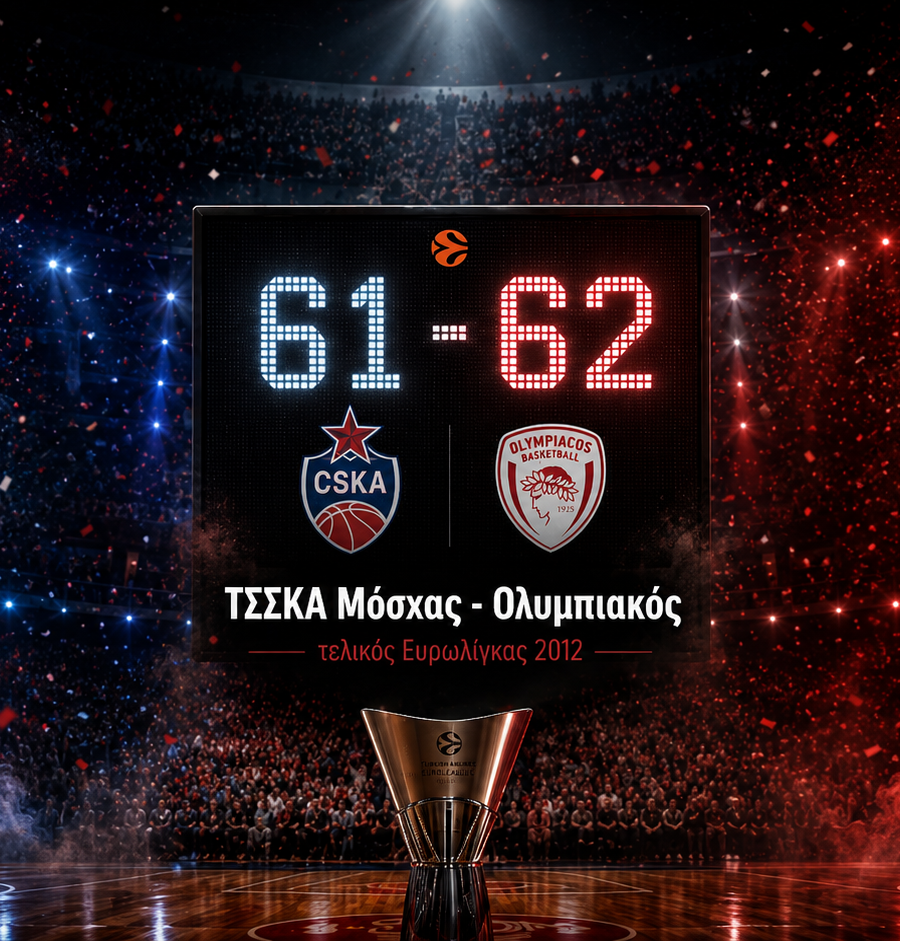 ΤΣΣΚΑ Μόσχας – Ολυμπιακός 61-62 (Tελικός Ευρωλίγκας 2012)